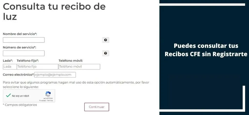 Checar recibo CFE en línea
