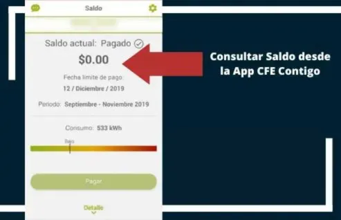 Consultar el saldo en CFE Contigo